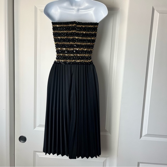 Vintage Vicky Vaughn Junior Sequined/Pleated Party Dress Sz 7 - Picture 6 of 12
